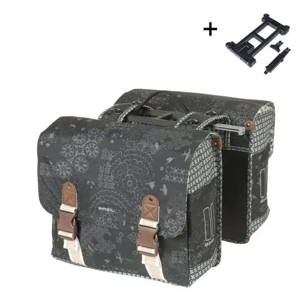Basil Boheme Kaksois Laukku 35L MIK - Charcoal Loppuunmyynti