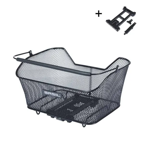 Pakollinen (Must-Have) Basil Base Polkupyörän Kori 14L Sisältyy. MIK 2.0 Sovitinlevy - Musta