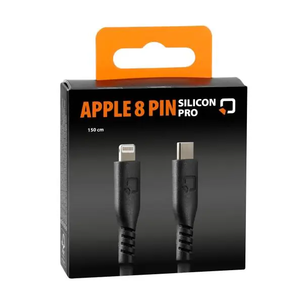 Ajankohtainen OptiLine Latauskaapeli USB-C / Apple 8 Tappi 150cm - Musta