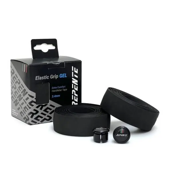 Heti Saatavilla Repente Elastic Grip Ohjaustangon Teippi Geeli 3,4mm - Musta
