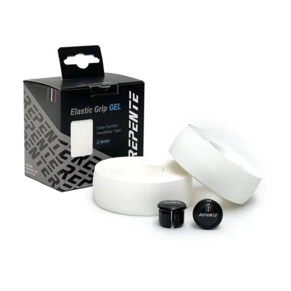 Loppuunmyynti Repente Elastic Grip Ohjaustangon Teippi Geeli 3,4mm - Valkoinen