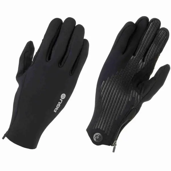 Agu Neoprene Vetoketju Pyöräilyhanskat Musta - L Asiakkaiden Suosikki
