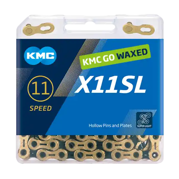 Halpa KMC X11SL Waxed Polkupyörän Ketju 11S 11/128" 118S - Kulta/Musta
