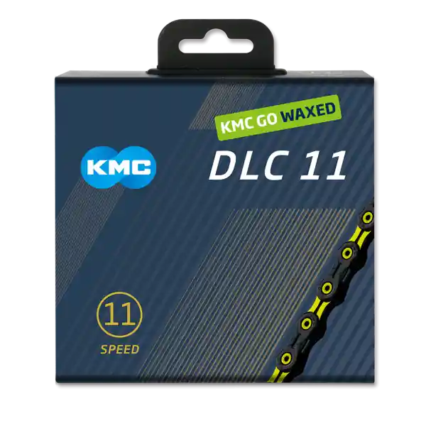 KMC DLC11 Polkupyörän Ketju 11S 118S Waxed - Musta/Keltainen Paras Hinta