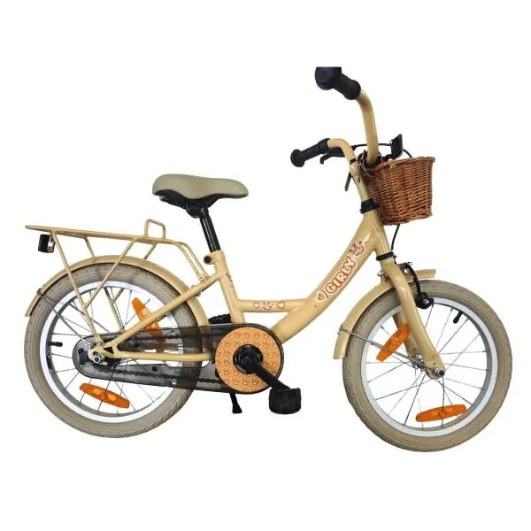 BikeFun Girly Tyttöjen Polkupyörä 16" Jarrunapa Sisältyy. Kori - Kulta Päivän Tarjous