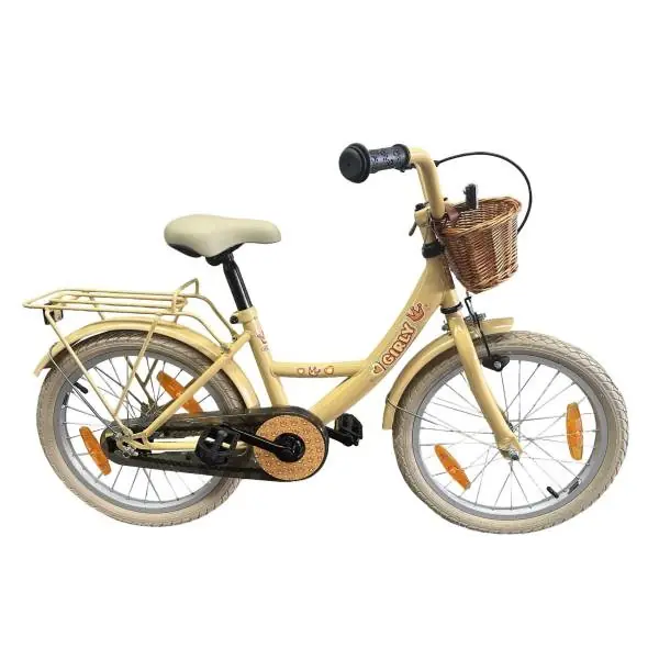 BikeFun Girly Tyttöjen Polkupyörä 18" Jarrunapa Sisältyy. Kori - Kulta Vain Rajoitetun Ajan