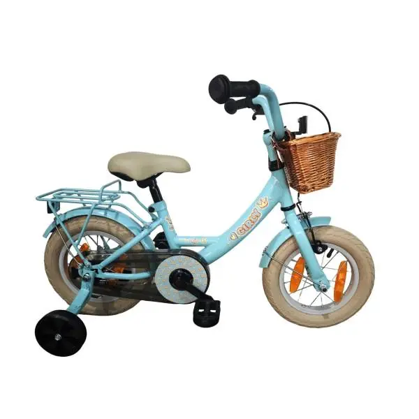 BikeFun Girly Tyttöjen Polkupyörä 12" Jarrunapa Sisältyy. Kori - Sininen Alennettu