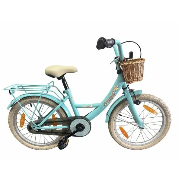 BikeFun Girly Tyttöjen Polkupyörä 18" Jarrunapa Sisältyy. Kori - Sininen Halpa Hinta