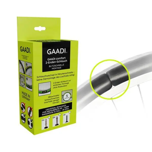 Älä Missaa Gaadi Sisäkumi Auki 16-29" 60-74mm Pv 47mm - Musta