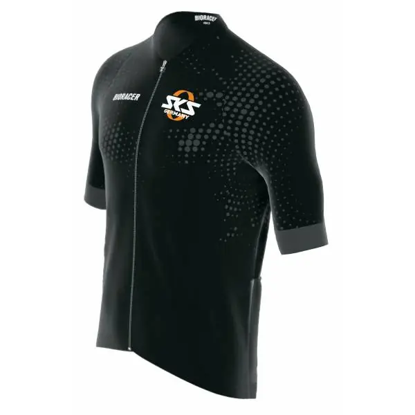 Viimeinen Mahdollisuus SKS Race Pyöräilypaita Lyhyt Laippa Miehet Musta/Harmaa Dots - 2XL