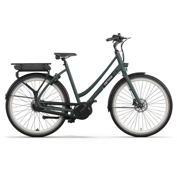 Alennettu Cortina E-Tide E-Bike Naiset 28" 57cm 7S - Matta Vihreä