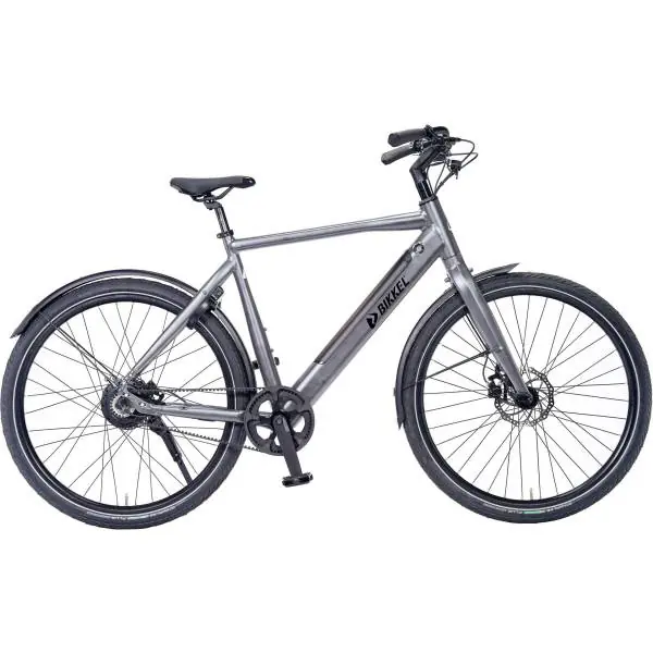 Bikkel Centro E-Bike Miehet 59cm 1V Belt Levy 375Wh - Harmaa Sertifioitu