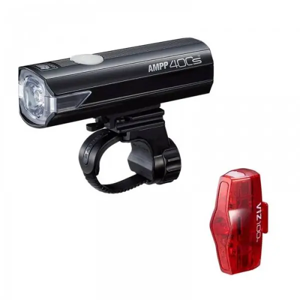 Sertifioitu Cateye Lamppusarja 100/400Lumen Ladattava - Musta/Punainen