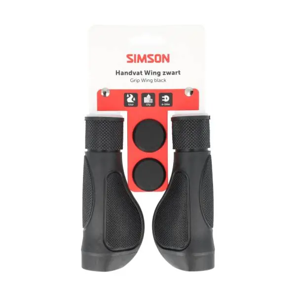 Alkuperäinen Simson Siipi Kahvat Ergonominen 130mm - Musta