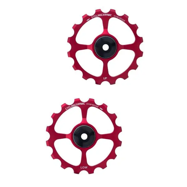 Shimano Cycling Ceramic Hihnapyörät 2x16T - Punainen Halpa