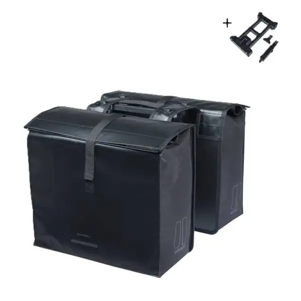 Uusi Malli Basil Urban Load Pro MIK Kaksois Laukku 50-64L - Musta