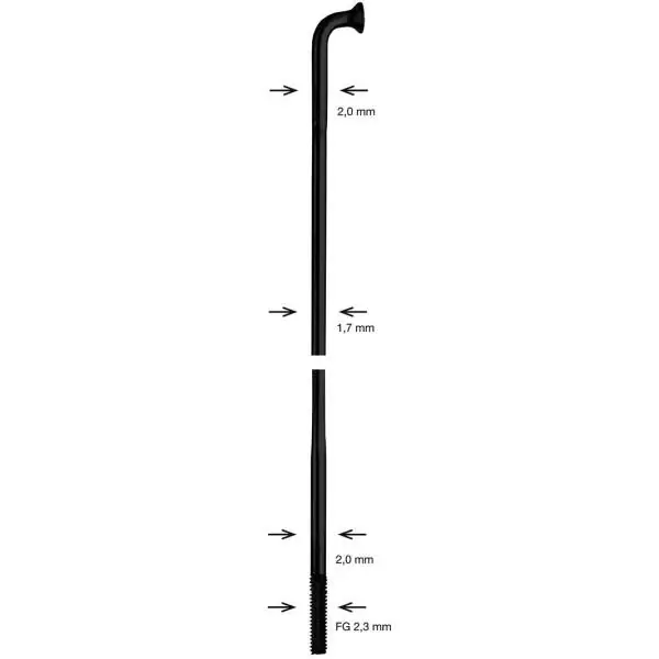 Alennettu Hinta Alpina Pinna Ø2mm DB 280mm Inox Musta (100)