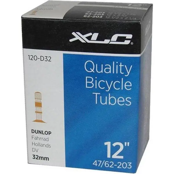 XLC Polkupyörä Sisäkumi 12 x 1/2 x 2 1/4 Dunlop Venttiili 32mm Uutuus