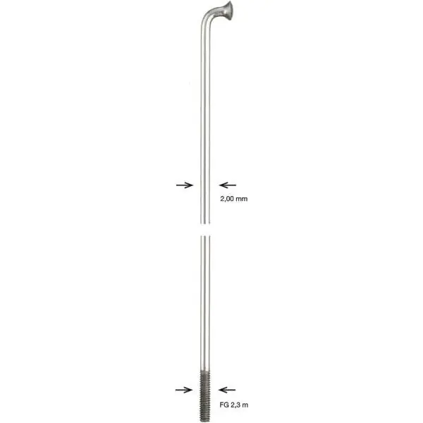 Alennettu Alpina Pinna 14 Ø2.0mm Sinkitty + Nippa 286mm (100)