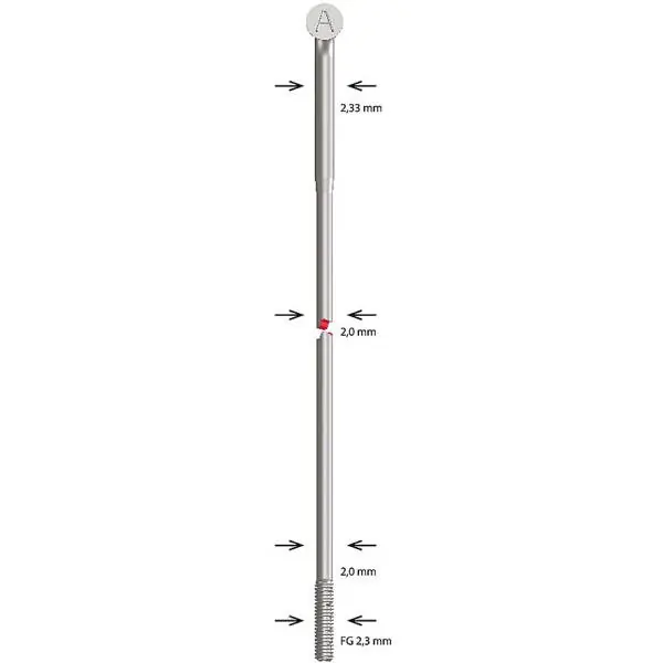 Alennettu Alpina Pinna 13 Ø2.34mm Inox + 2mm Nippa 296mm (100)