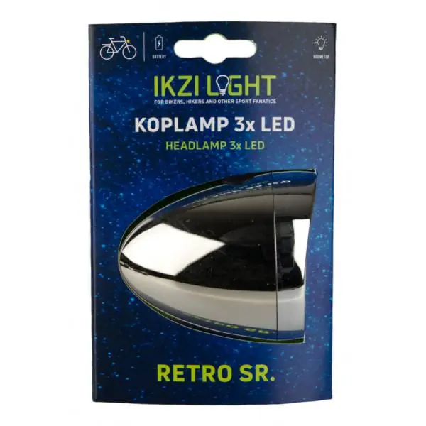 Kuuma Tarjous IKZI Ajovalo 3LED Retro 3xAAA Kromi