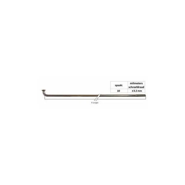 Aito HBS Pinna 10 (Ø3.251mm) 205mm Ilman Nippa