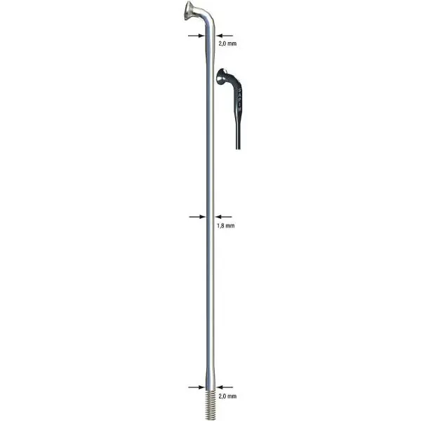 Ajankohtainen Sapim Pinna 14 Race + Nippa 268mm - Hopea (100)